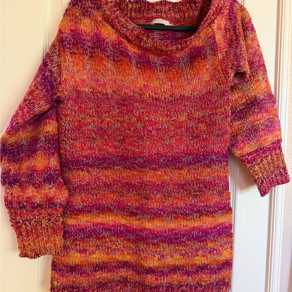 Ramy Brook Multicolor Knit Mini Dress in Pink & Orange